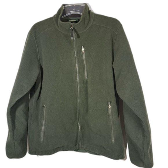 Lands' End Forest Green Fleece Jacket size M Reg polartek - Picture 1 of 9